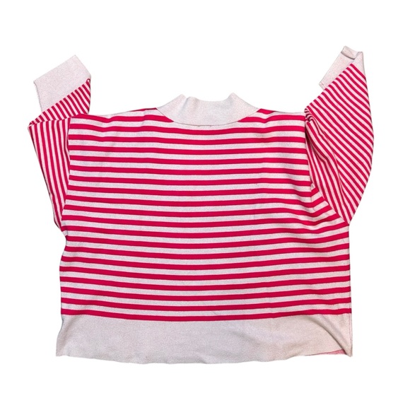 Anthropologie Maeve Carys mock neck pink red striped sweater size 3X long sleeve - Picture 3 of 8